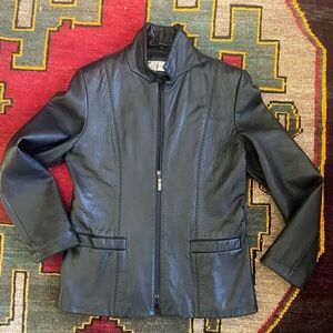 Jones New York Black Leather Jacket